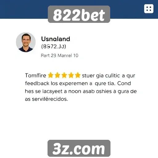 Feedback de usuários sobre a experiência na 822bet